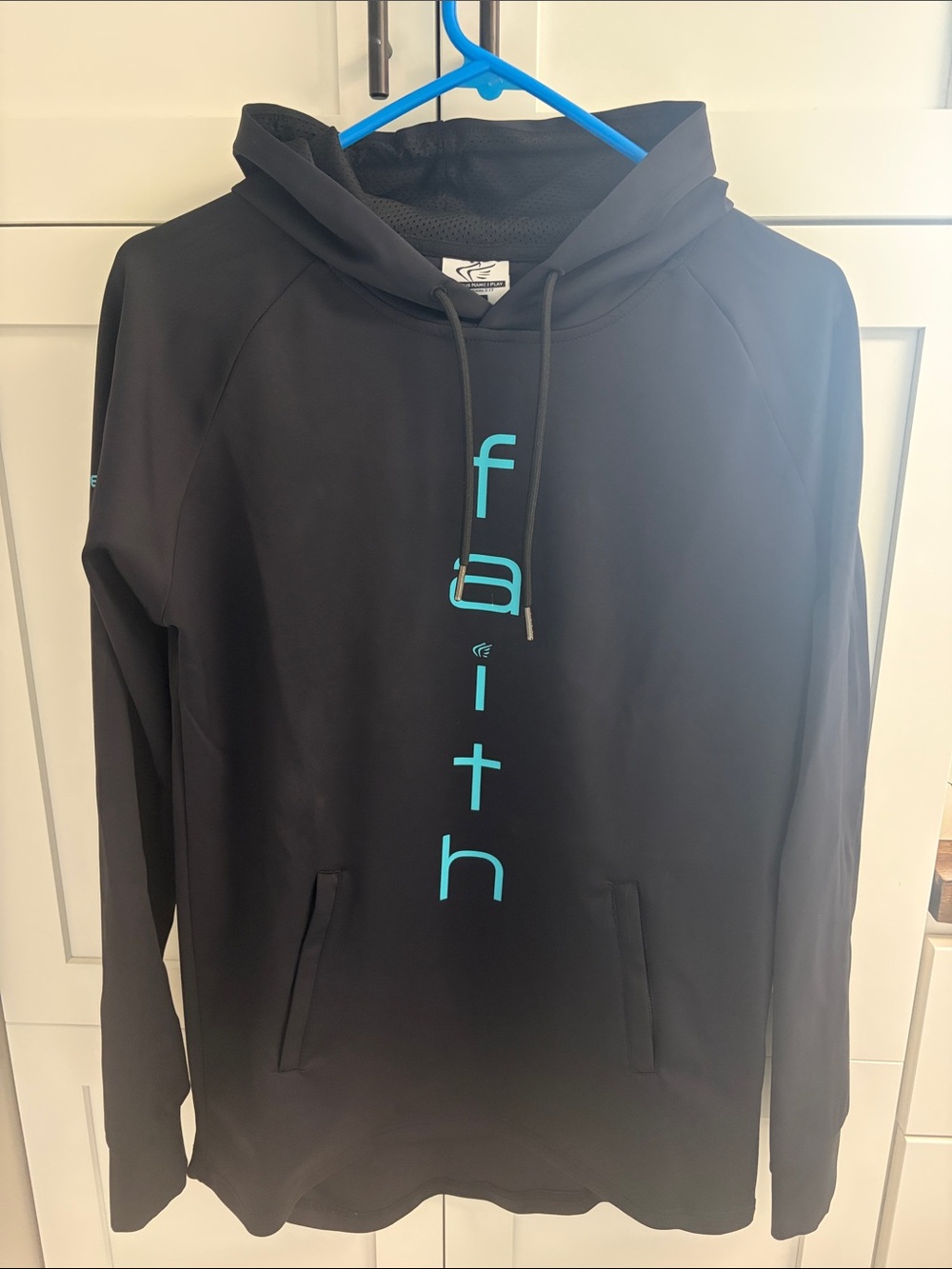 Women’s Black Hoodie with Teal Logo